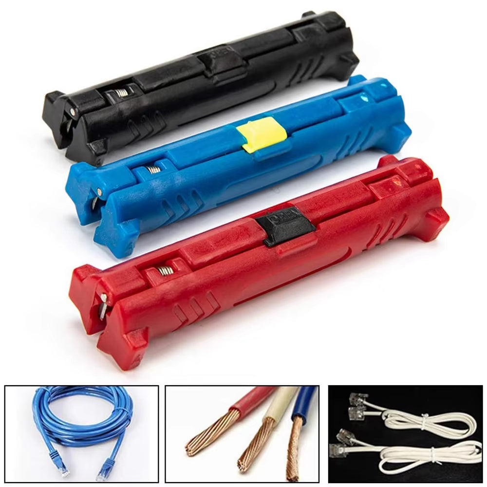 Zoerax Electric Wire Stripper Pen Network Cable Tools Wire Cable Rotary Coaxial Wire Stripping Pliers （Red/Blue/Black）
