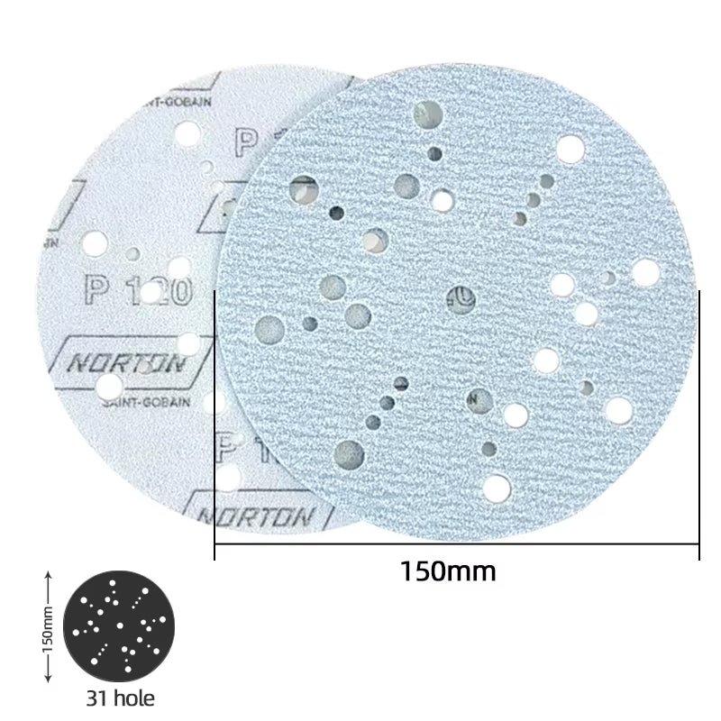 U.S. NORTON Saint-Gobain 6-Inch Ceramic Abrasive Sandpaper for Wood, Metal, and Automotive Applications