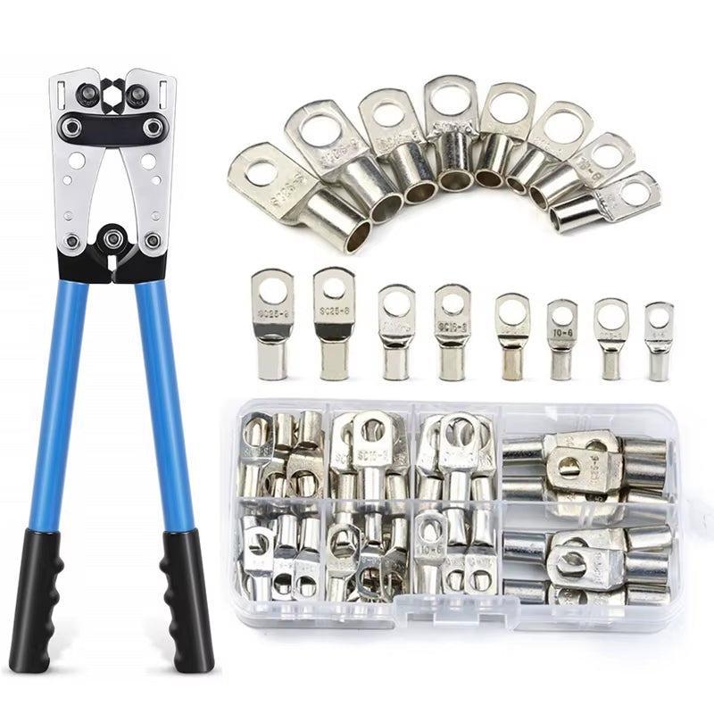 60Pcs Assortment Car Auto Copper Ring Terminal Wire Crimp Connector Bare Cable Battery Terminals Soldered Connectors Kit HX-50B