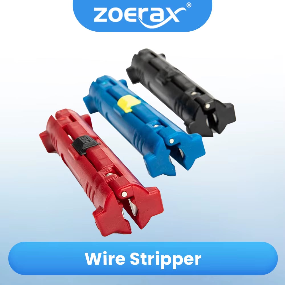Zoerax Electric Wire Stripper Pen Network Cable Tools Wire Cable Rotary Coaxial Wire Stripping Pliers （Red/Blue/Black）