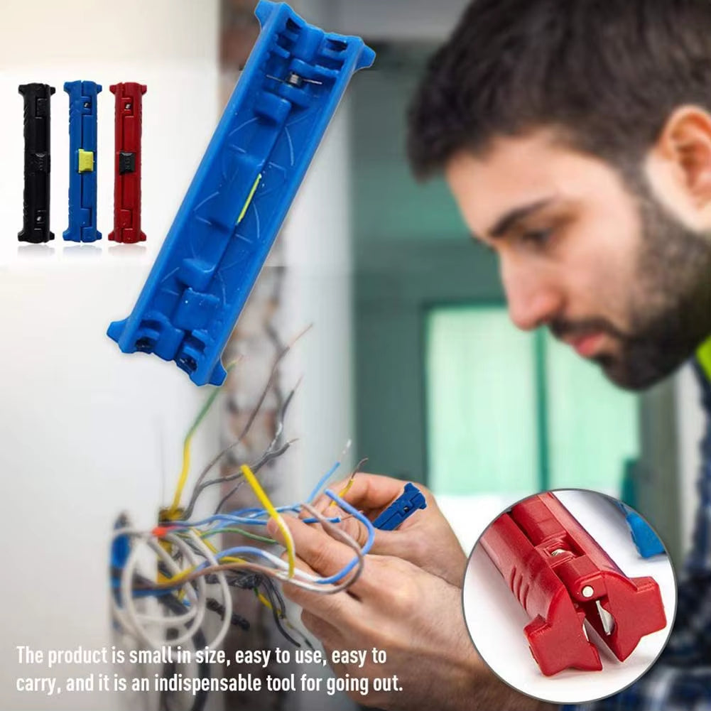 Zoerax Electric Wire Stripper Pen Network Cable Tools Wire Cable Rotary Coaxial Wire Stripping Pliers （Red/Blue/Black）