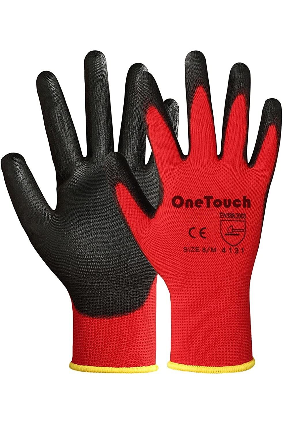 24 Pairs Nitrile Coated Palm Nylon Builders Safety Work Gloves Construction