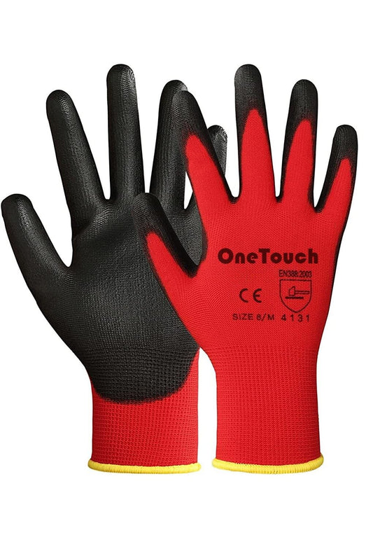 24 Pairs Nitrile Coated Palm Nylon Builders Safety Work Gloves Construction